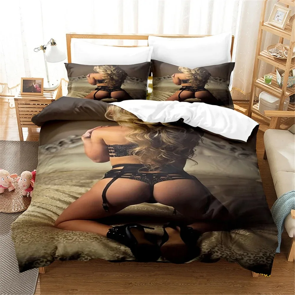 

Model Girl Duvet Cover King Size Love Bedding Set Sexy Woman Comforter Cover Fashion Sexy Theme Bedding Decorative Boys Beauty