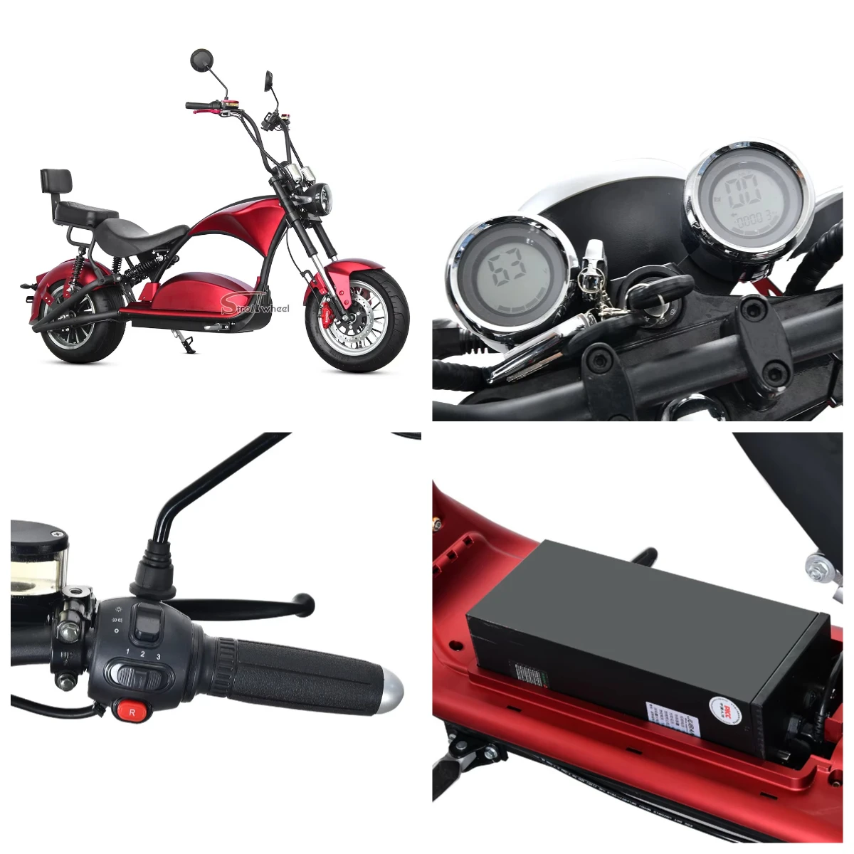 

Электроскутер Citycoco 2000W 3000W с двумя двигателями, внедорожный, 60V 60Ah, литиевая батарея, EEC