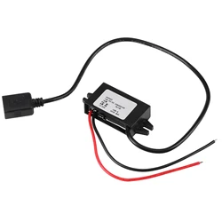 1pc DC-DC Buck Voltage Adapter Module 12V/24V to USB 5V 3A Voltage Converter Regulator Cable Wires