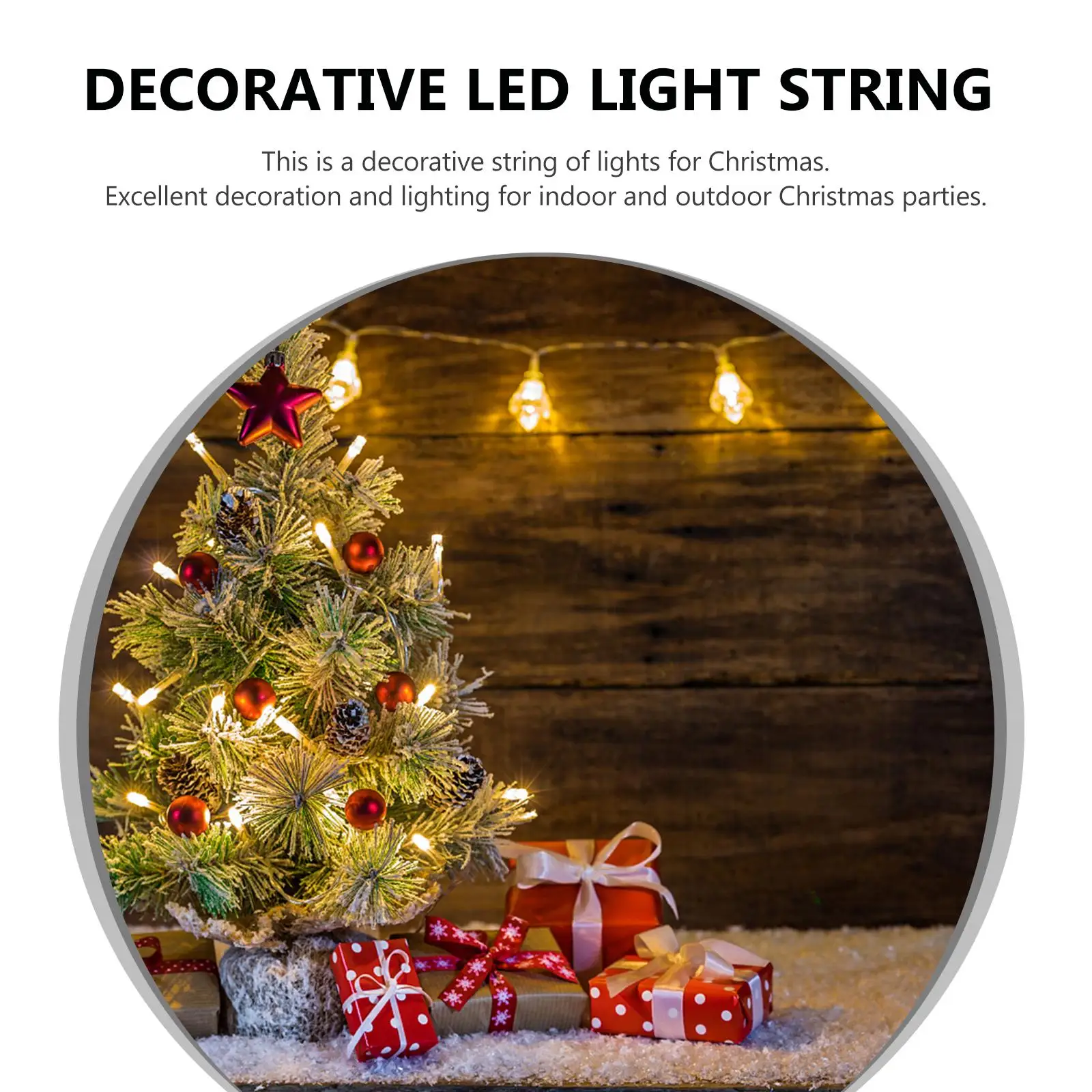 1pc LED Christmas String Lights Ball Shape Decorations for Home Garden Party Operated Holiday Lighting
