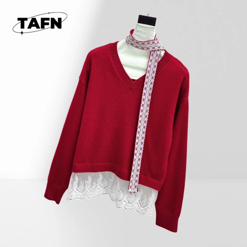 25 Sweater Wanita Perjamuan Hangat Kasmir Kualitas Tinggi Gaya Populer Mode Kerah V 100% Wol Asli A25226