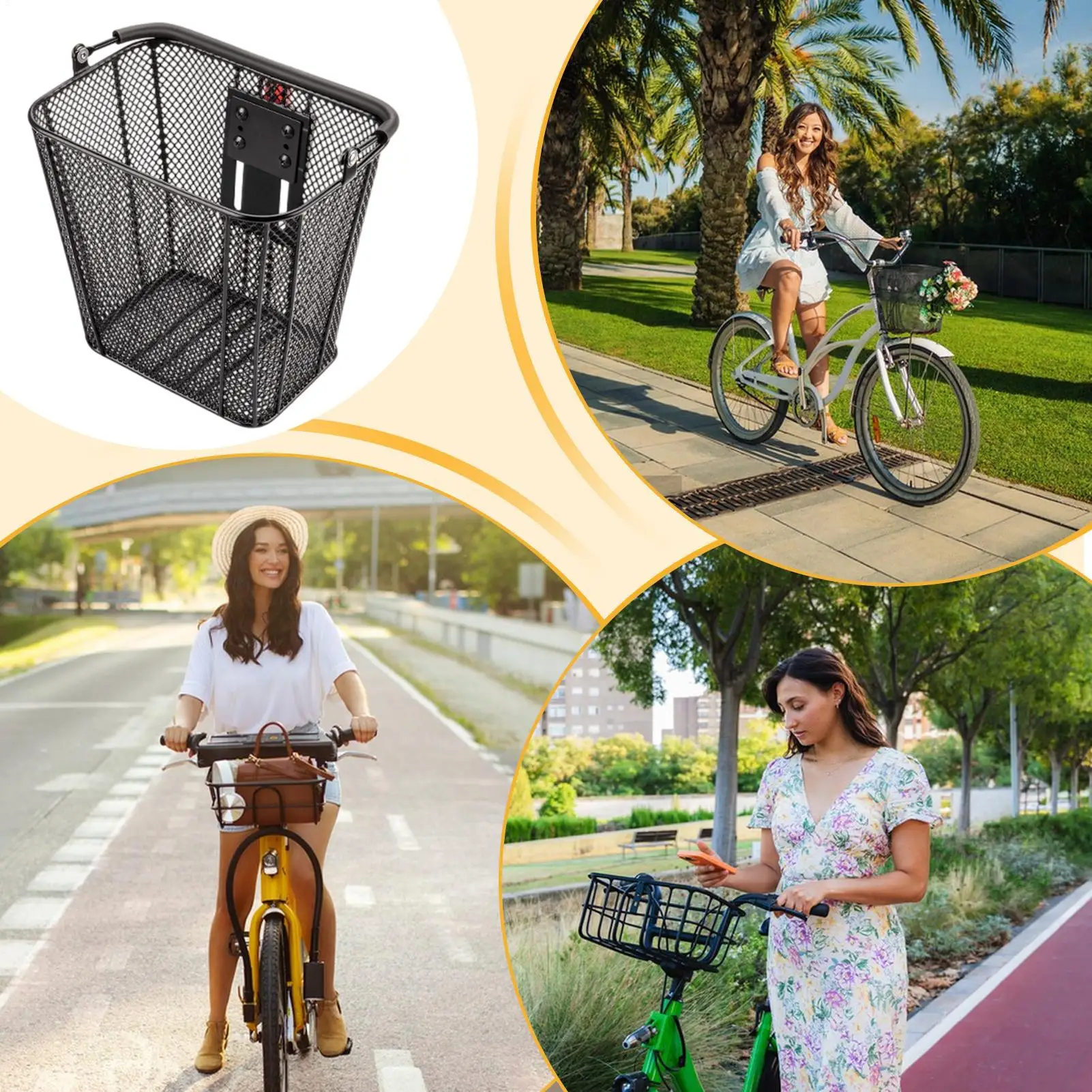 

Детская велосипедная корзина, устойчивая к атмосферным воздействиям, быстросъемная, быстросъемная передняя велосипедная корзина для дорожного горного электрического скутера, велоспорта, города