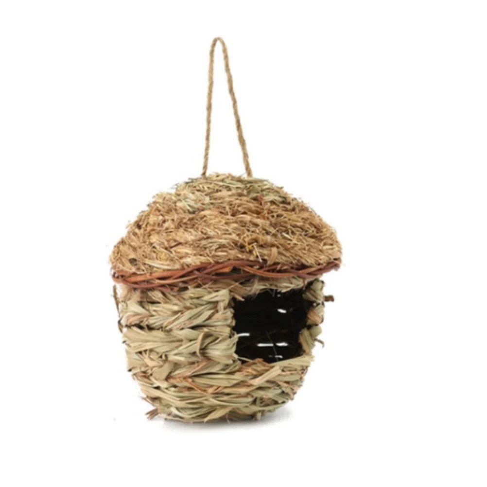 

Small Bird Nest Straw Outdoor Artificial Hanging Handmade for Parakeets Handwoven