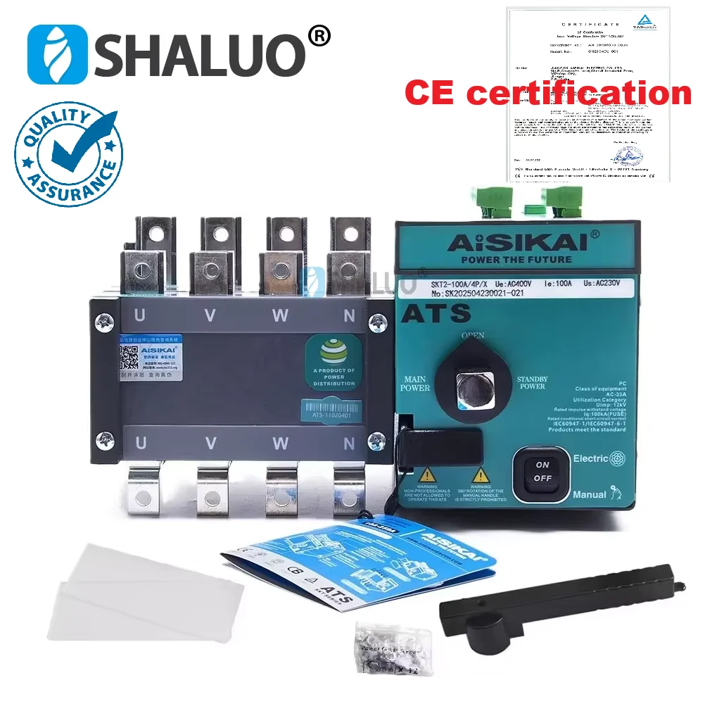 2026 Aisikai ATS 4P 1000A 800A 1250A 1600A Generator Dual Power Automatic Transfer Switch Auto Manual Control Switch Breaker