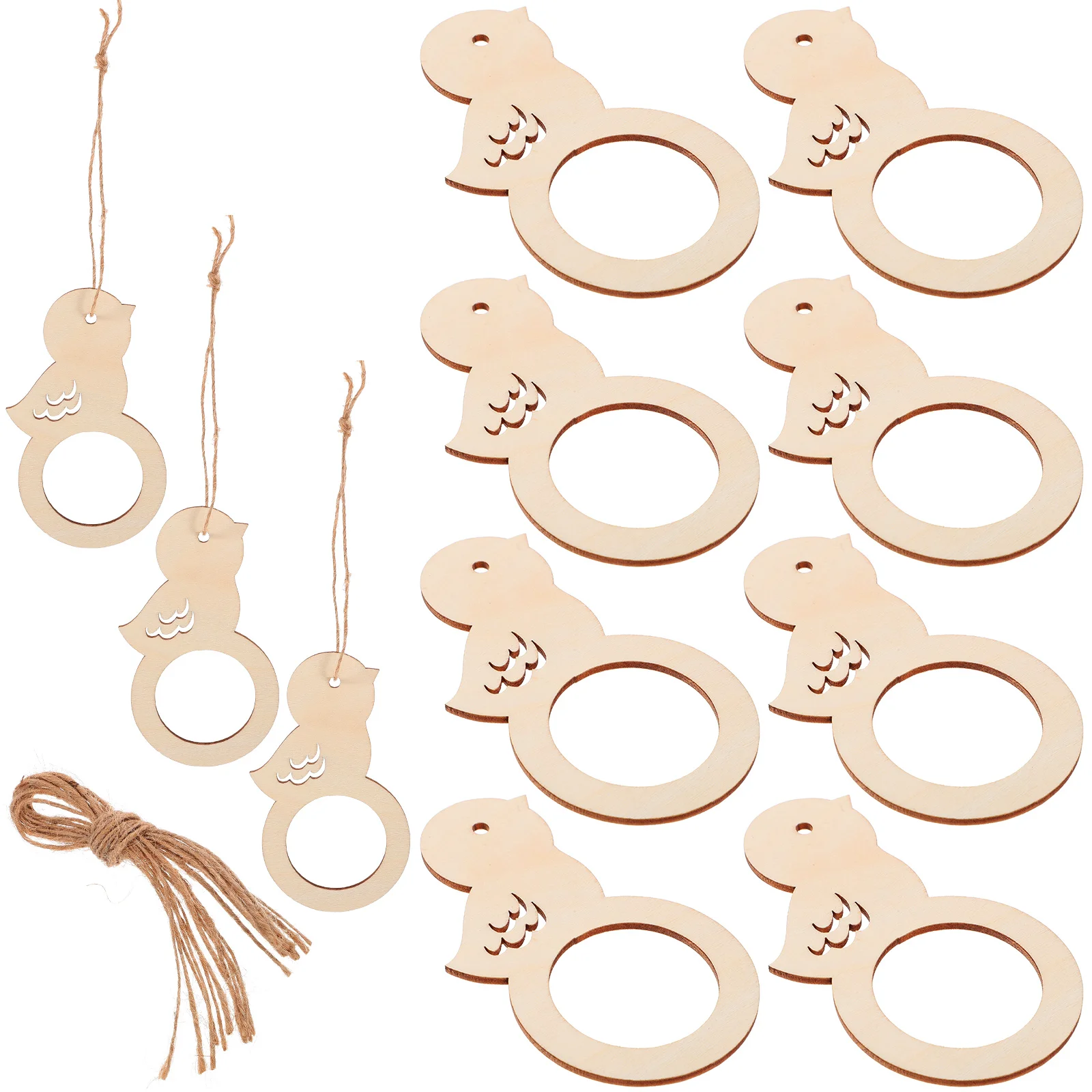 

20Pcs Wooden Napkin Rings Bird Shape Unpainted Unique Design Dining Table Decor Wooden Easter Napkin Rings Serviette Buckles