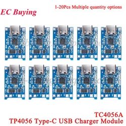 20pcs/1pc Type-C USB 5V 1A 18650 TP4056 Lithium Battery Charger Module Charging Board With Protection Dual Functions Li-ion