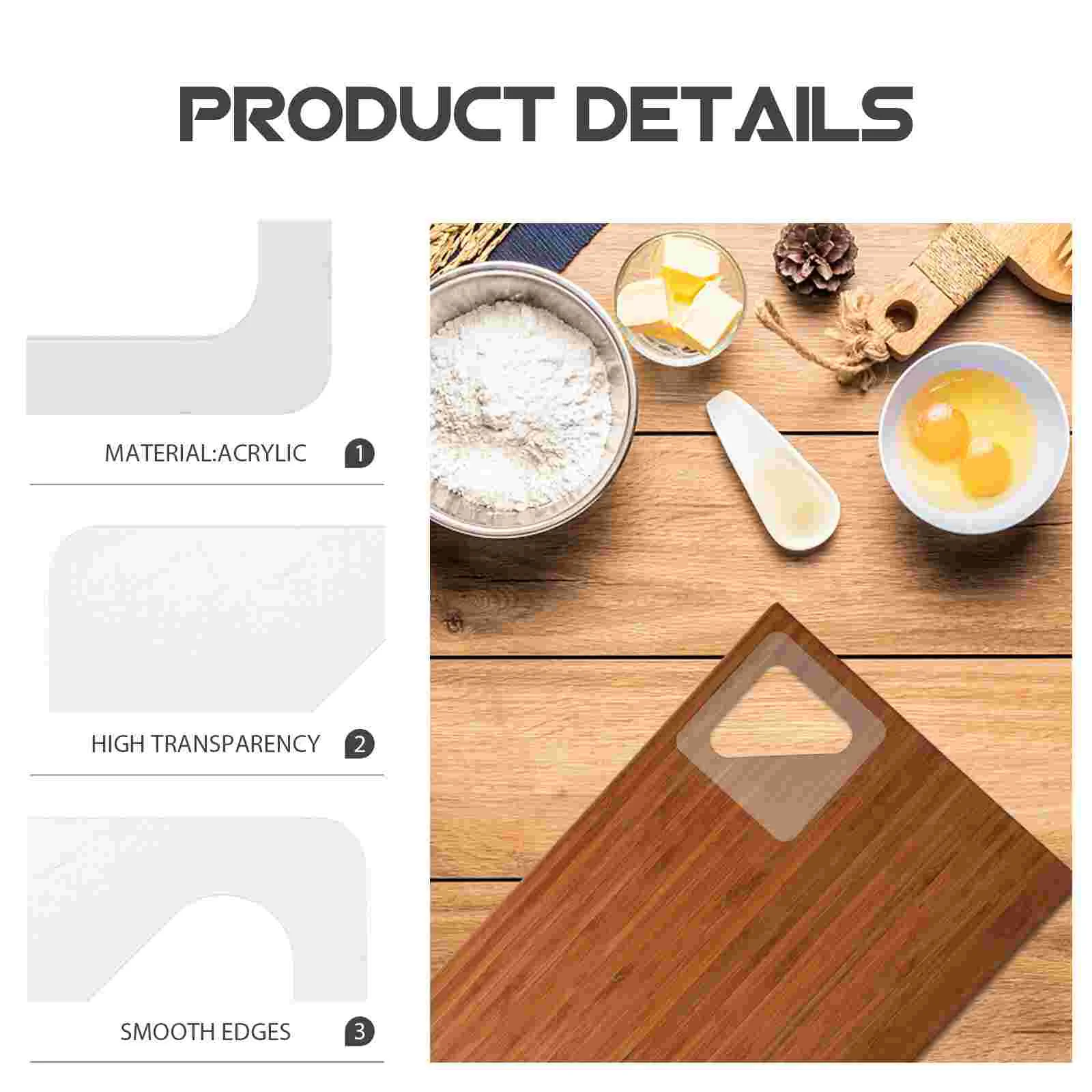 3 Pcs Cutting Board Handle Template Reusable Acrylic Stencils Chopping Tracing for Woodworking Tools