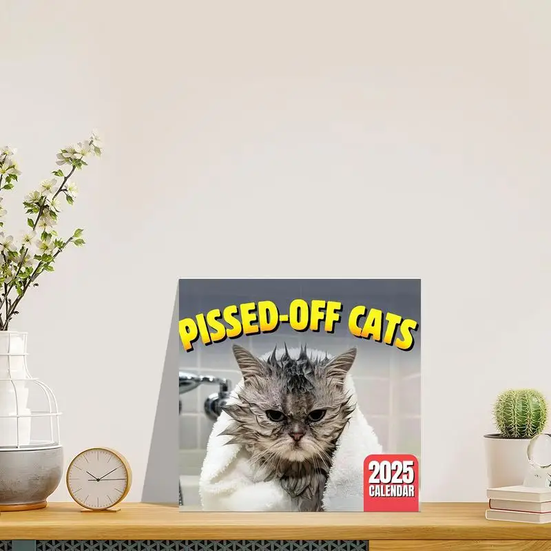 2025 Cat Calendar Angry Kitten Calendar For Home Fun Month 2025 Planner Calendar Creative Cute Kitten 2025 Wall Art Calendar