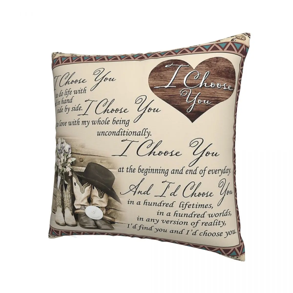 I Choose You To Do Life With Hand In Hand Side By Side Love Throw Pillow Case Cushion For Home Sofa Decorative Hug Pillowcase