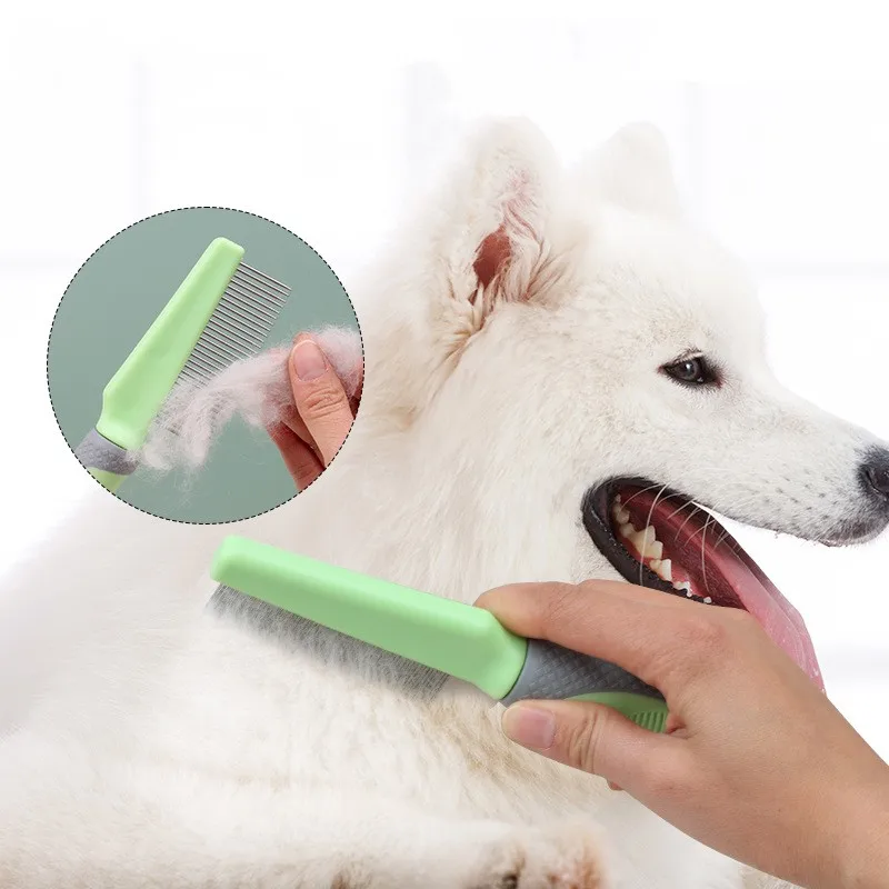 

Dog Comb Pet Hair Remover Dense Tooth Cat Hair Comb Dog Grooming Massage Dogs Brush Comfortable Handle Dogs Combs Pet Supplies