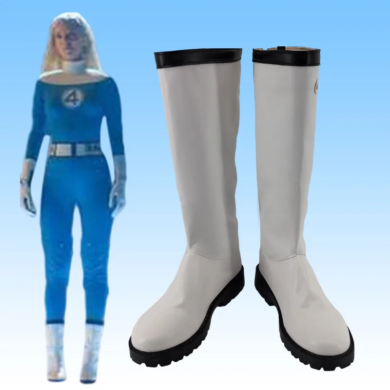 Los cuatro fantásticos zapatos invisibles para mujer, botas a media pantorrilla, mascarada de Halloween, actuación de Carnaval, accesorios de disfraz de fiesta