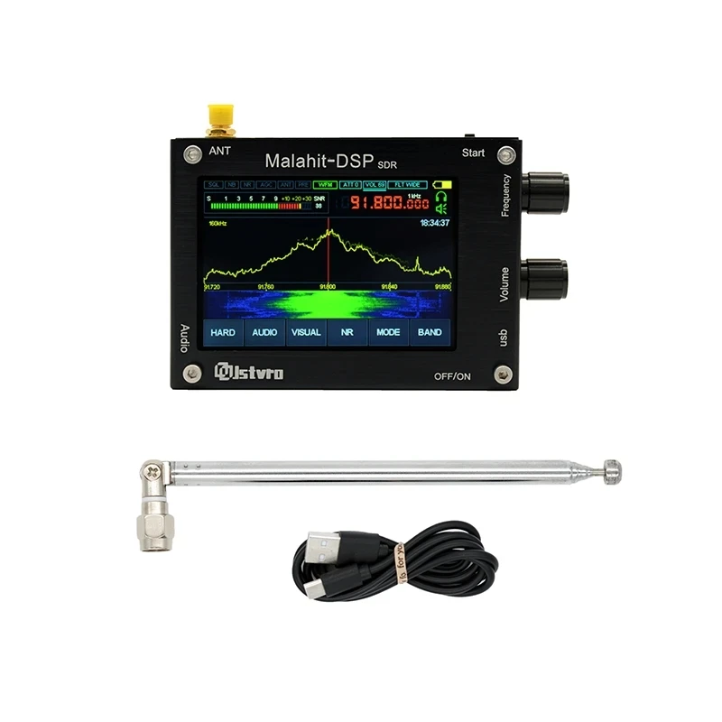 1.10D 50Khz-2GHz Registered DSP1 SDR Radio Receiver Malahiteam IP54 Protection Antenna USB Cable ABS DFU Firmware Updat