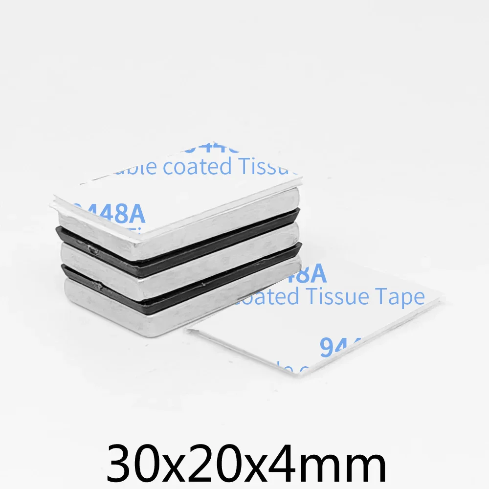 2/5/10/15/20/30PCS 30x20x4mm Strong Search Magnet Sheet 30*20*4 Block Permanent Neodymium Magnet With 3M Self - Adhesive 30x20x4