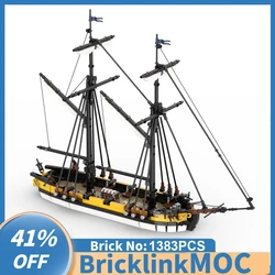 1383PCS MOC European Medieval HMS Dart Royal Navy chartered war cutter DIY creative ideas warship child Toy Gift building blocks