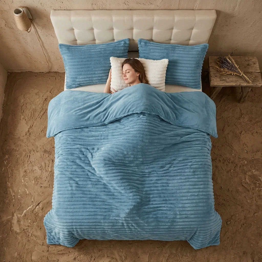 Winter Milk Velvet Quilt  Soft Comfortable Warm Thick  Flower Pattern Machine Washable Queen King.