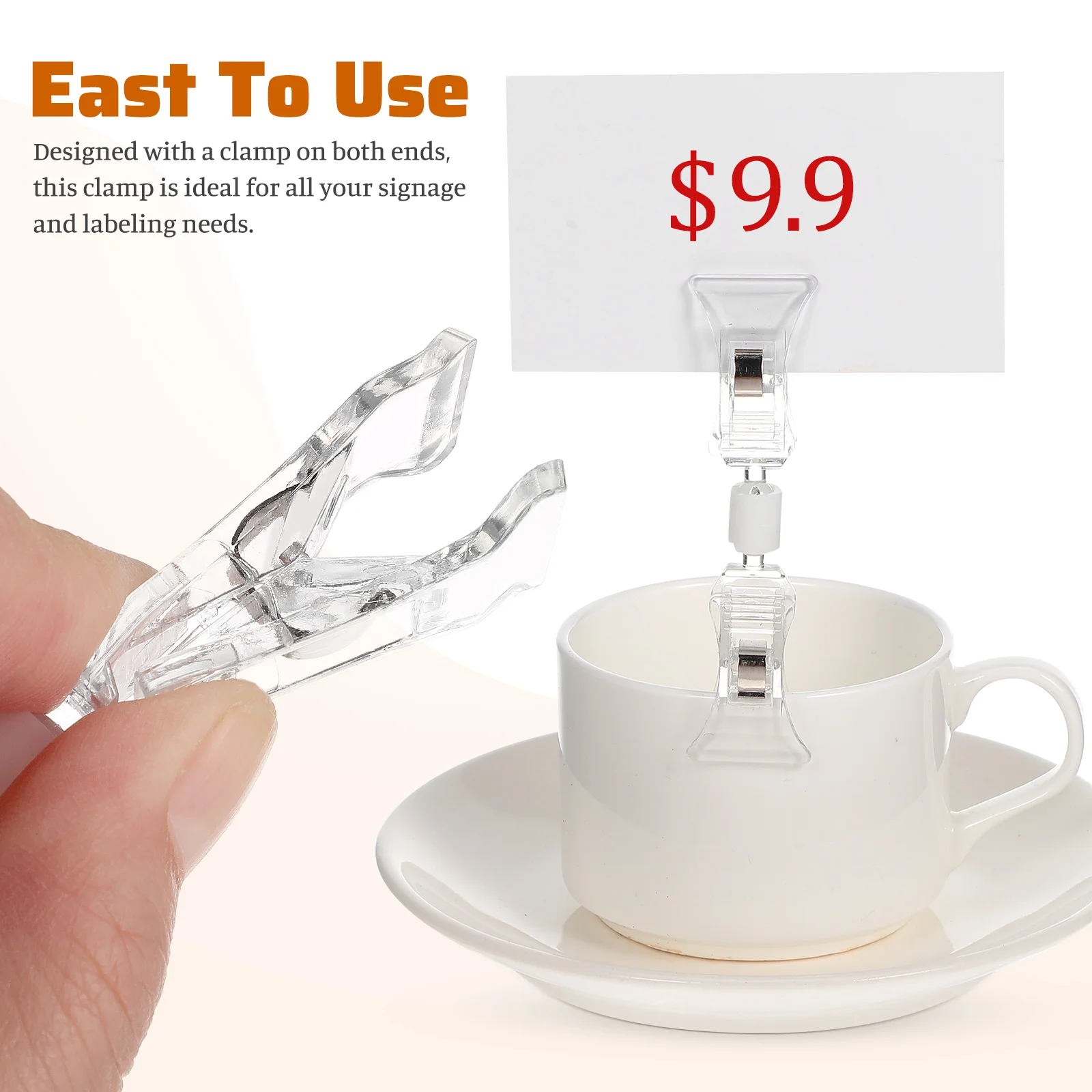 

20Pcs Double Sided Clips Sign Label Price Tag Holders Merchandise Clips For Display Retail Stroller Label Holders