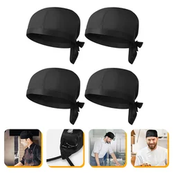 4 Pcs Chef Hat for Restaurant Working Kitchen Cooking Supple Cooks BBQ Caps Catering Skull Baseball Sun Hats Men