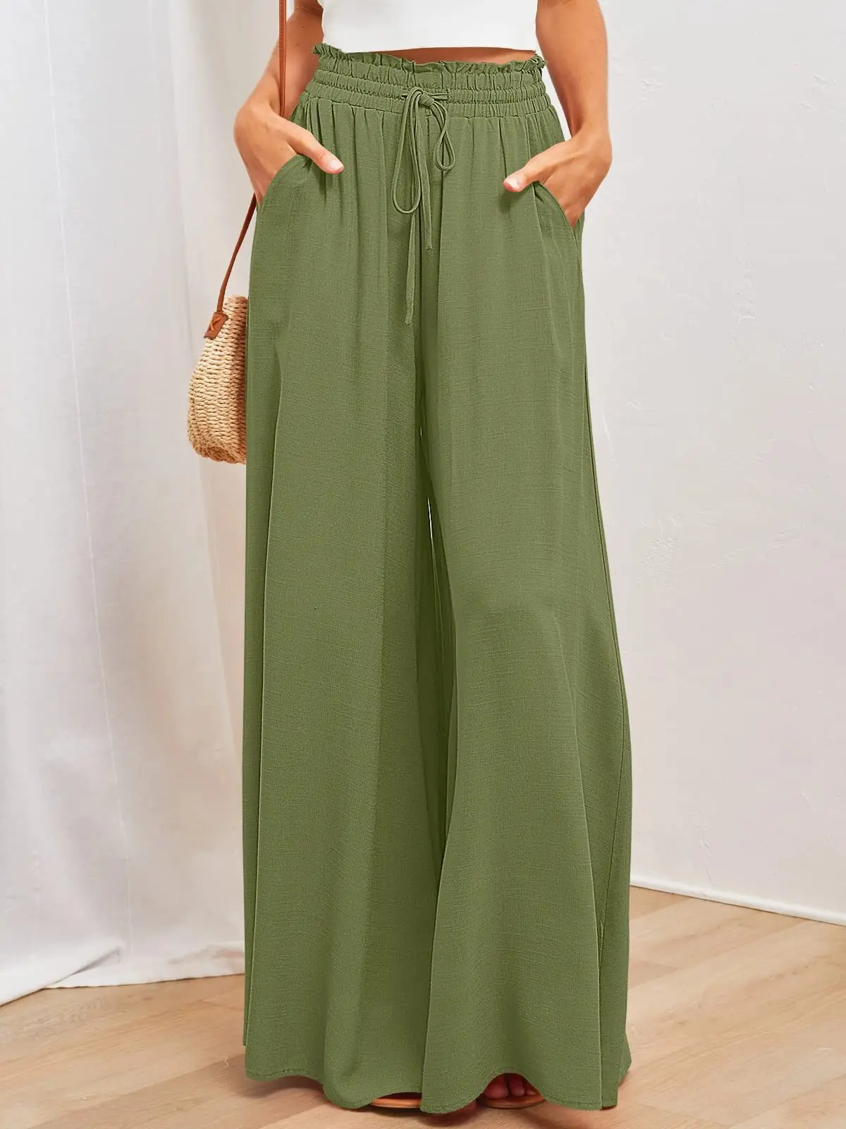 

2024 Spring and Summer Casual Wide Leg Explosive Loose Casual Fashion Pants for Women