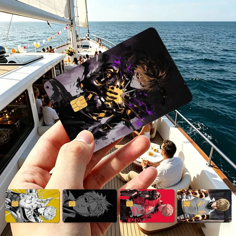 O-One Punch Man G-Genos Demon Cyborg  Credit Card HD Stickers Small Chip Waterproof Sticker Game Card Decal Gift