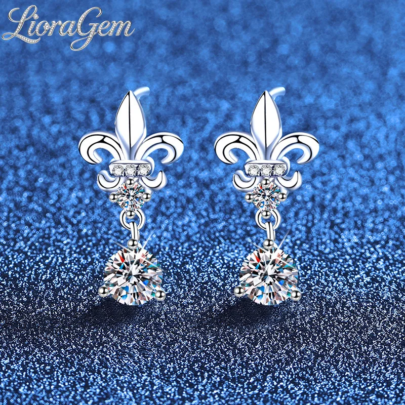 

Винтажные серьги-гвоздики LioraGem French Tassel Iris, роскошные нишевые серьги с муассанитом, платиновые PT950, подарки на день рождения