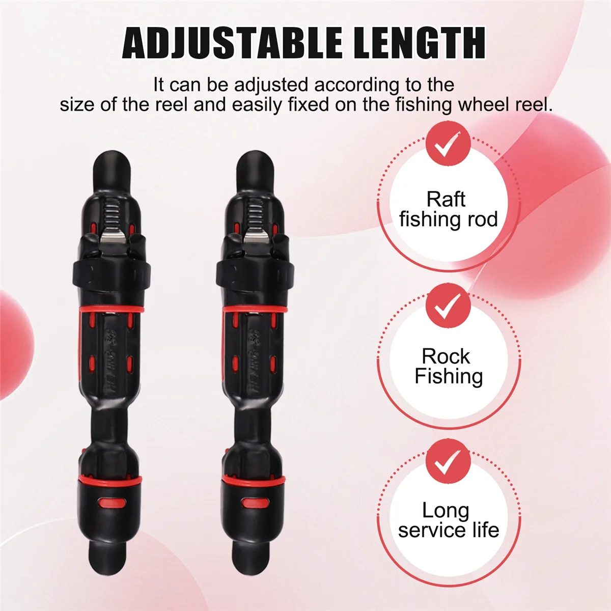 

LALA 12Pcs Reel Seat Deck Fishing Rod Clip Fitted Wheel Reel Rubber Cushion Tools Accessory Holder Fishing Tackle