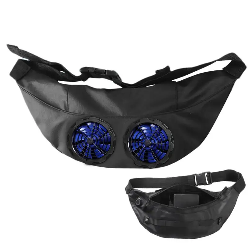 Belt Fan Portable Personal Body Fan Fanny Pack USB Powered Powerful Airflow Mini Waist Fan Wearable Personal Fan Hands-Free