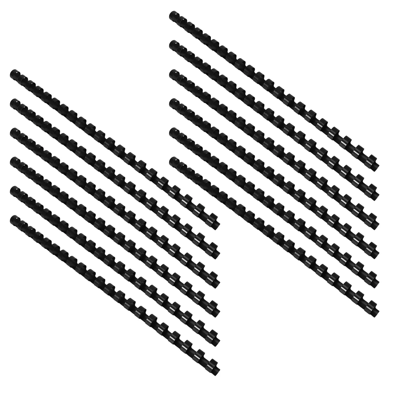 100Pcs Black Comb Binding Spines Plastic Coils 21 Ring 0.39 Inch Diameter Spiral Binding Supplies for A4 Document Notebook Book