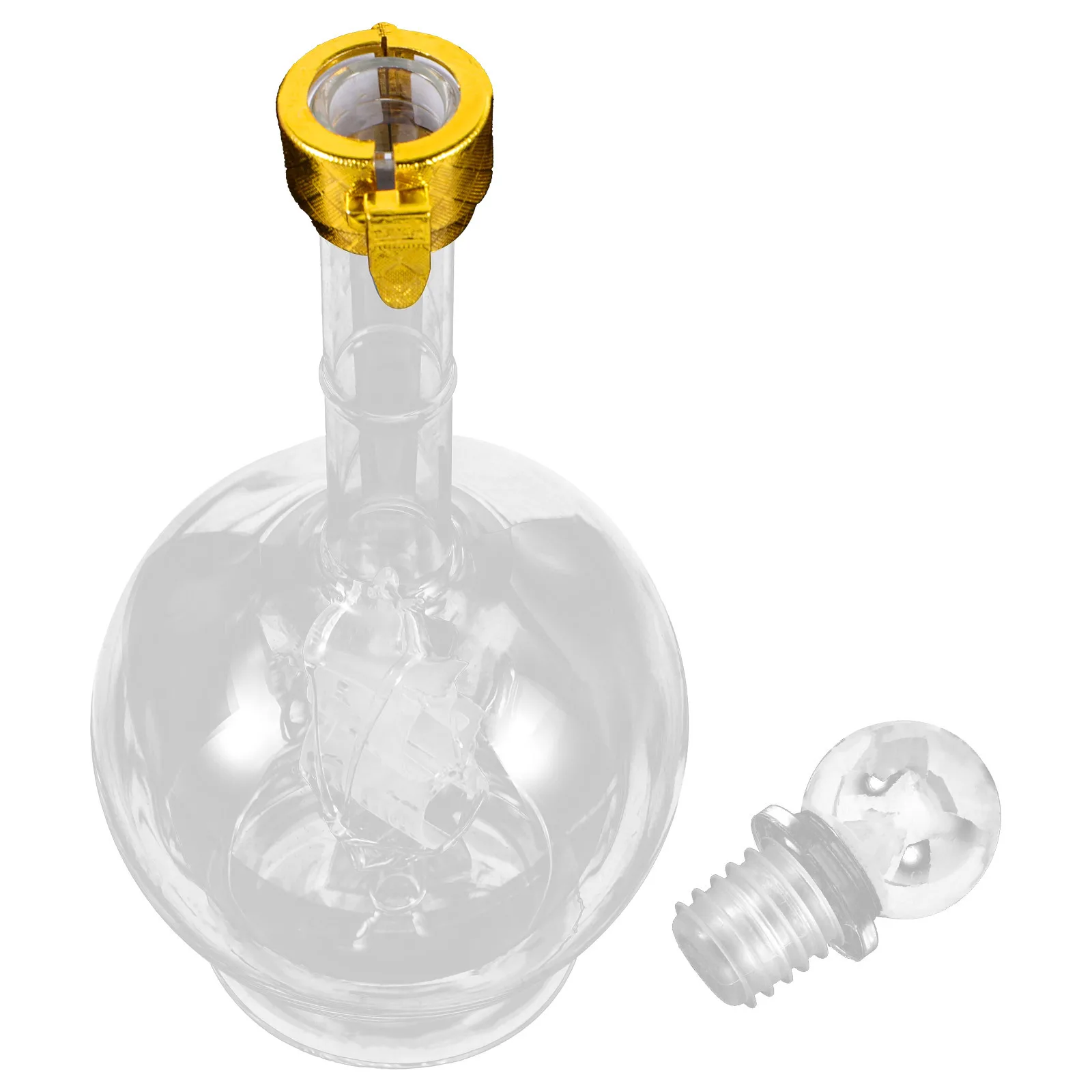 

Sailboat Wine Glass Bottle 500ml Transparent Whiskey Liquor Decanter Glass Bottle Elegant Practical Wine Cabinet