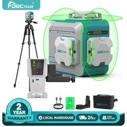 Decteam 12 Lines 3D Laser Level 360° Green Beam Self-leveling Cross Lines Laser Level Tools With Tripod,Laser Receiver M03CG