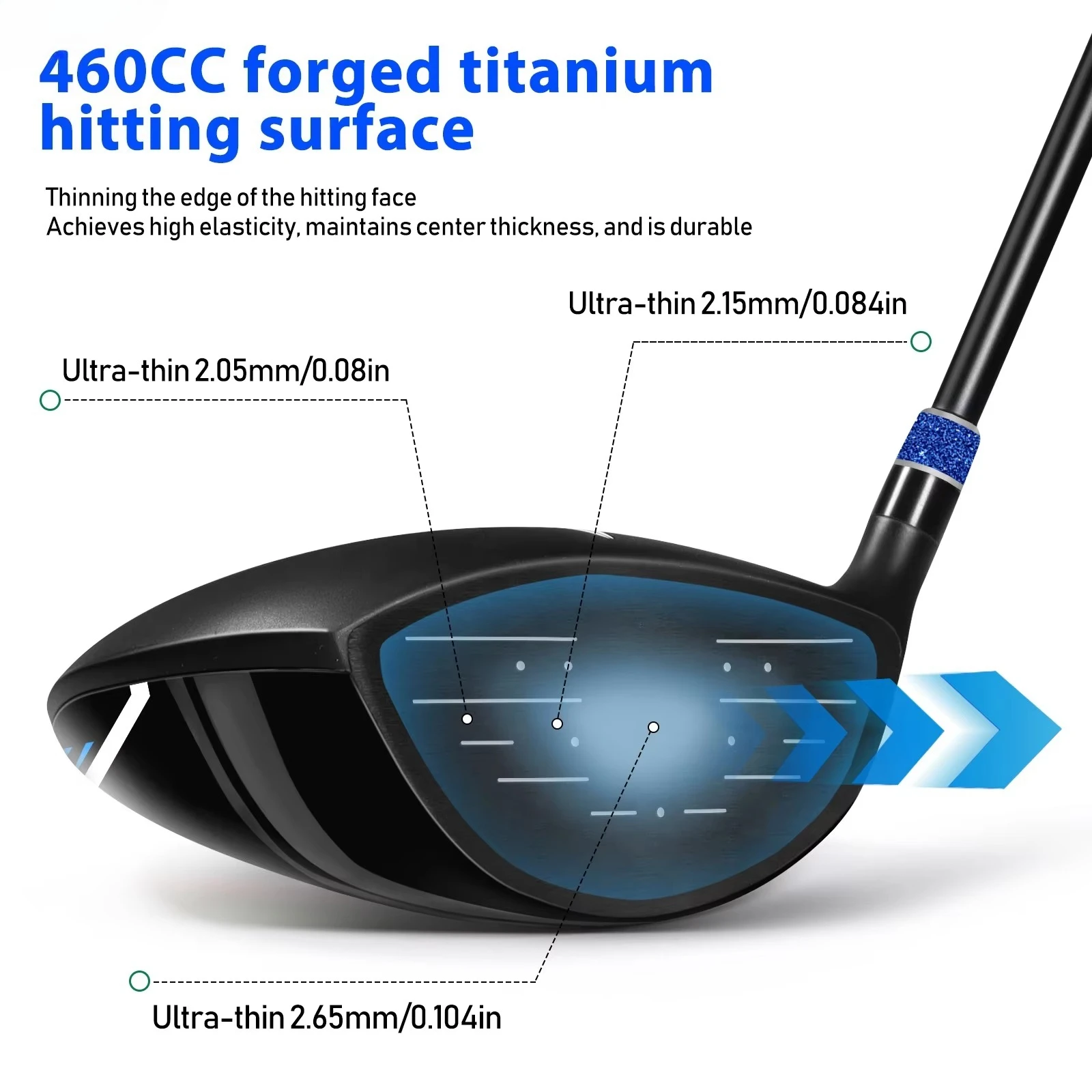 Factory Supply 460cc Titanium Golf Driver Hot Sale Training Aids Titanium Driver with Forged Manufacturer OEM & ODM
