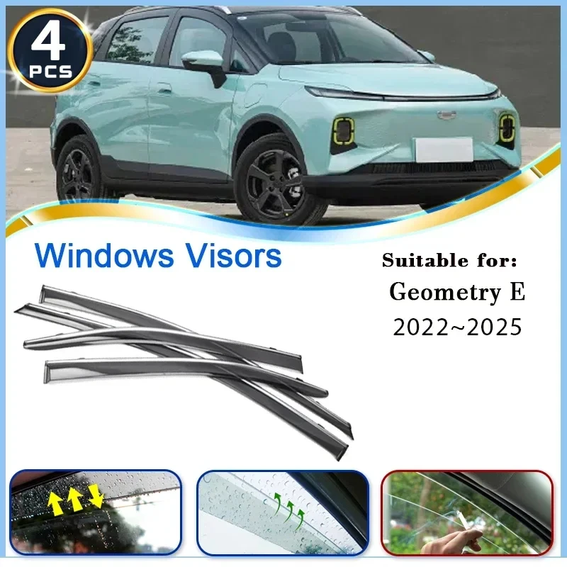 

4PCS Car Window Visors For Geometry E 2022 2023 2024 2025 Waterproof Rain Guards Deflectors Windshields Awnings Auto Accessories