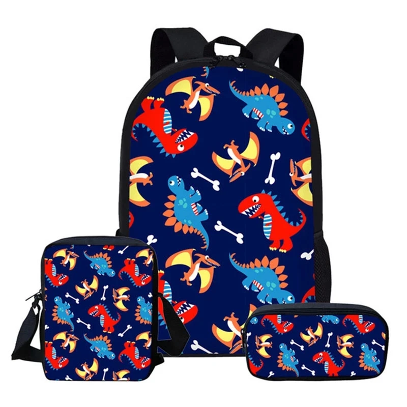 

New Dinosaur Backpack Crossbody Bag Pencil Case Primary Middle School Students Boys Girls Cartoon Dinosaur Schoolbag