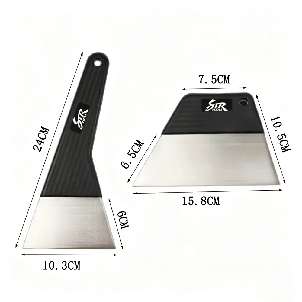 2 Pcs High Quality PP & Stainless Steel Car Packaging Window Scraper Film Sticking Tool Tint Tools Car Wrap Film Sticking Tool