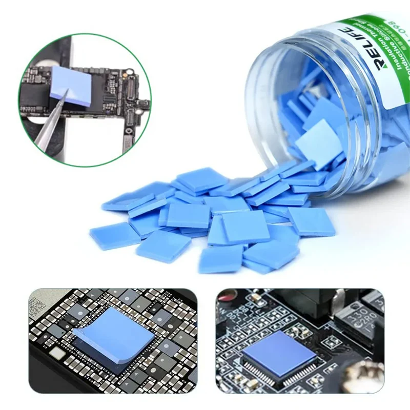 

100PCS Thermal Insulating Silicone Sheet High Temperature Resistance Motherboard PCB CPU IC GPU Repair Pre-cutting Mat