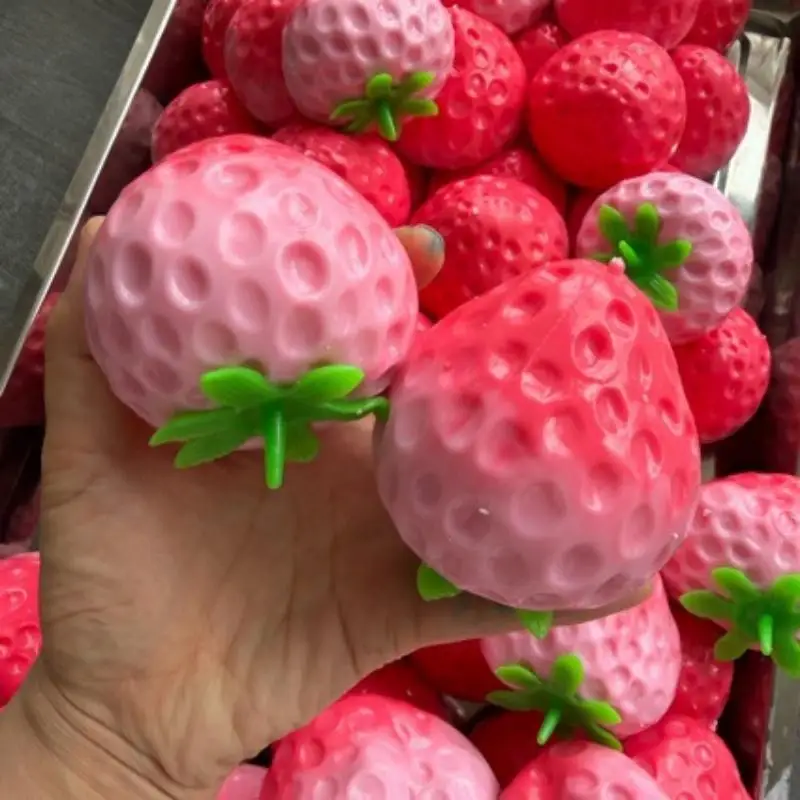 Crispy Sound Watermelon Strawberry Pineapple Block Squeezing Toy Handmade Squeeze Ball Non-rebound Stress Relieving Toy For Gift
