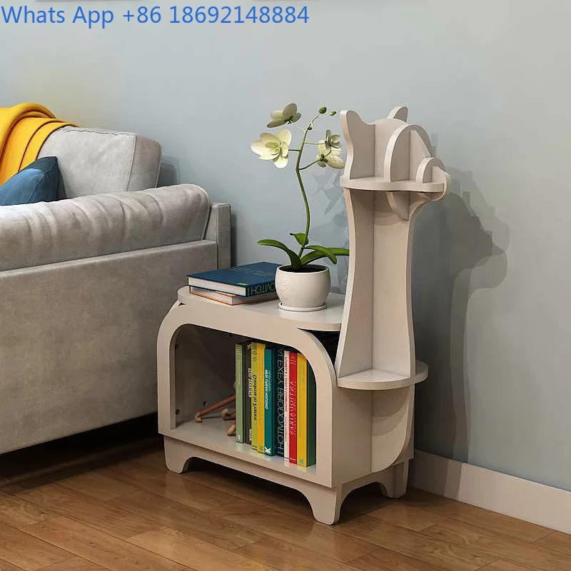 ชั้นวางหนังสือรูปอัลปาก้า ชั้นวางของข้างโซฟา โต๊ะข้างสำนักงาน ตกแต่งร้านค้า ชั้นวางโชว์สินค้า ชั้นวางของลายการ์ตูน ที่จัดระเบียบโต๊ะทำงาน