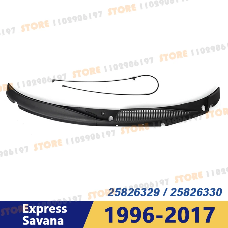 Para LHD 1996-2017 Chevy Express Savana GMC Van limpiaparabrisas rejilla cubierta de ventilación Panel conjunto de capó 25826329 25826330