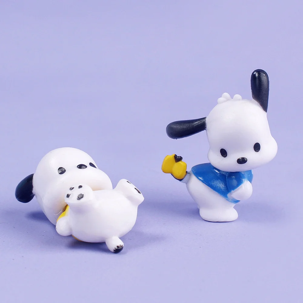 Sanrio figuras de acción de Anime Pochacco, modelo de dibujos animados, adorno, materiales de Pvc, decoración de pasteles, lindos juguetes para