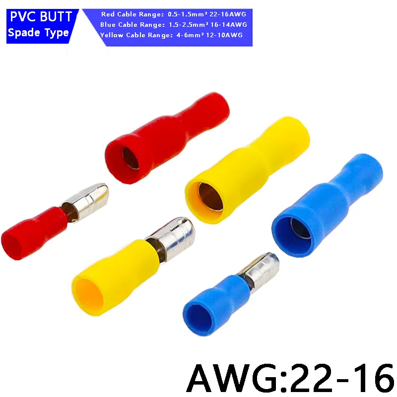 Female and Male Insulated Electric Connector Crimp Bullet Terminal for Audio Wiring terminals MPD FRD Connectors 22-16AWG