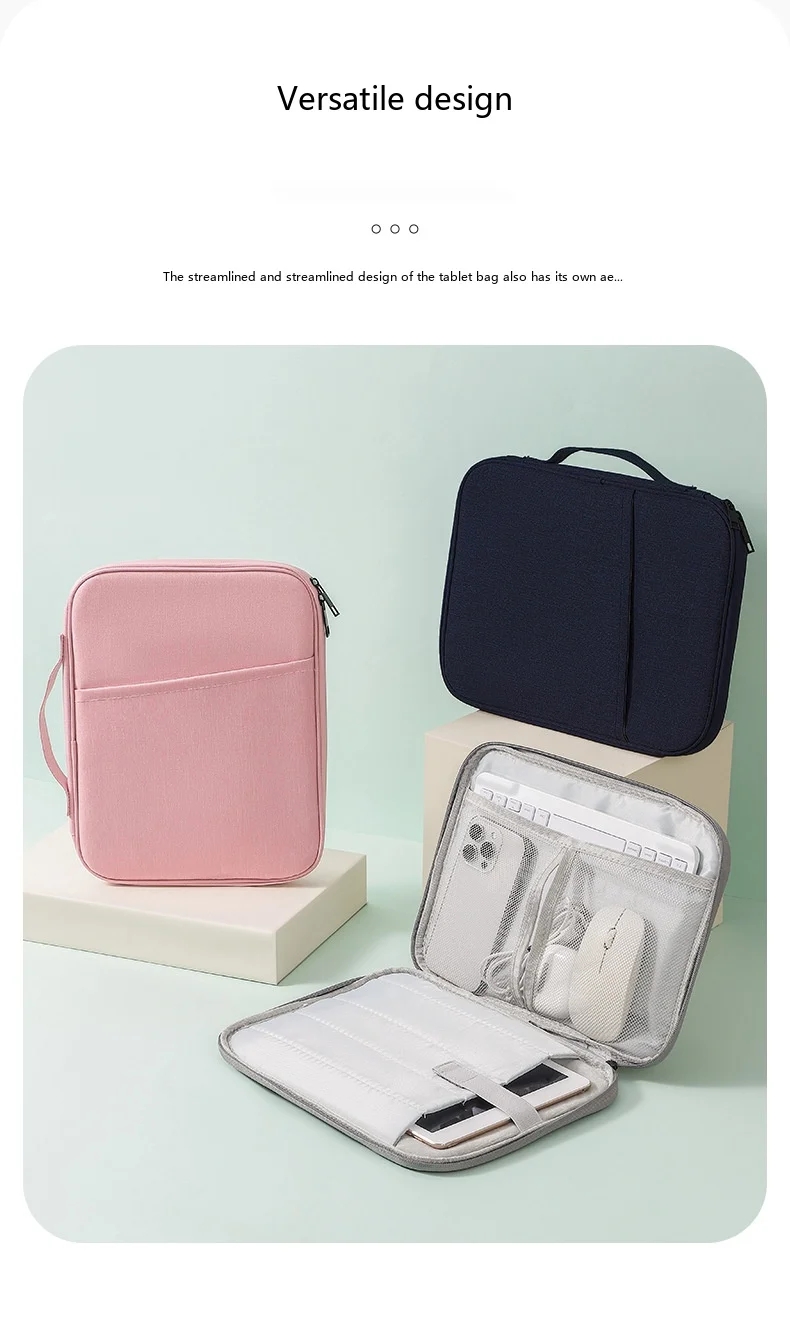 Leichte Tablet-Tragetasche 11-15,6 Zoll Oxford-Handtasche für iPad mit Plüschfutter – Detail 3