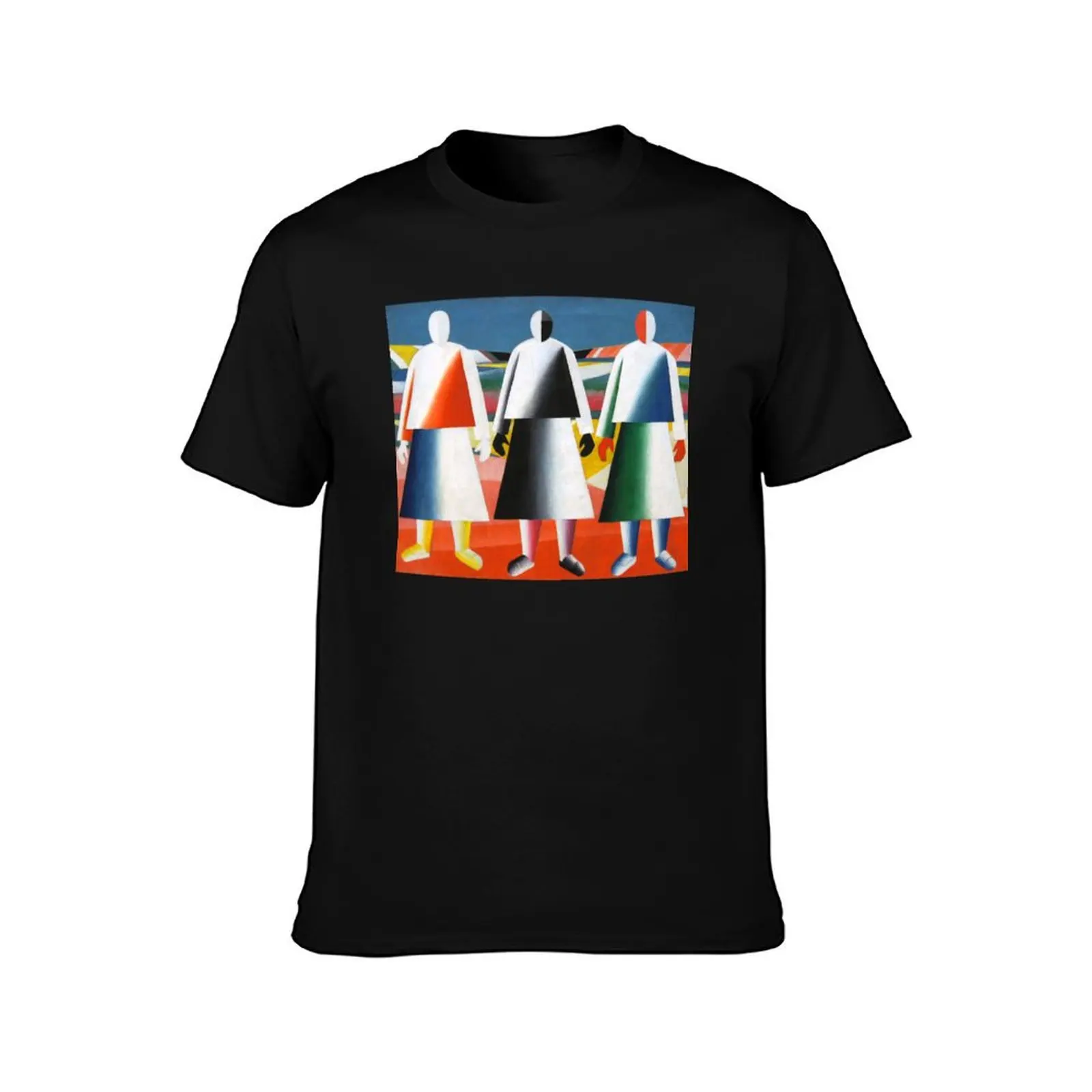 Kazimir Malevich - Girls in the Fields T-Shirt Work Wear Breathable Tee T-Shirt
