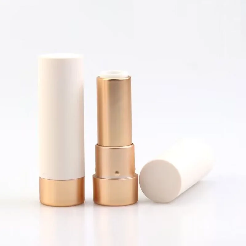 

100Pcs Empty Lipstick Tubes Matte White Gold Refillable DIY Lip Balm Tube Containers Lip Stick Sample Tubes Vials