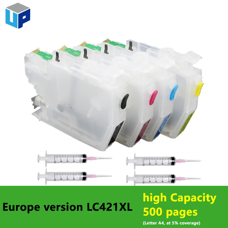 LC421 LC421XL Empty refillable Ink Cartridge For Brother DCP-J1050DW DCP-J1140DW MFC-J1010DW with high capacity chip