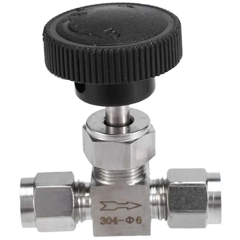 [NEWA08R】 Adjustable Needle Valve O.D Tube Stainless Steel 304 High Pressure Acid Proof Straight Card Set Crane
