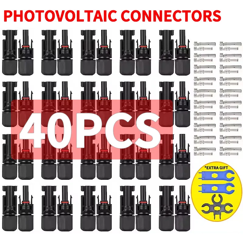 400/200/100/40/20/10 Pcs Photovoltaic Solar Connector 1000V30A Wholesale Panel Connectors Kit for PV/MC Cable 2.5/4/6mm²
