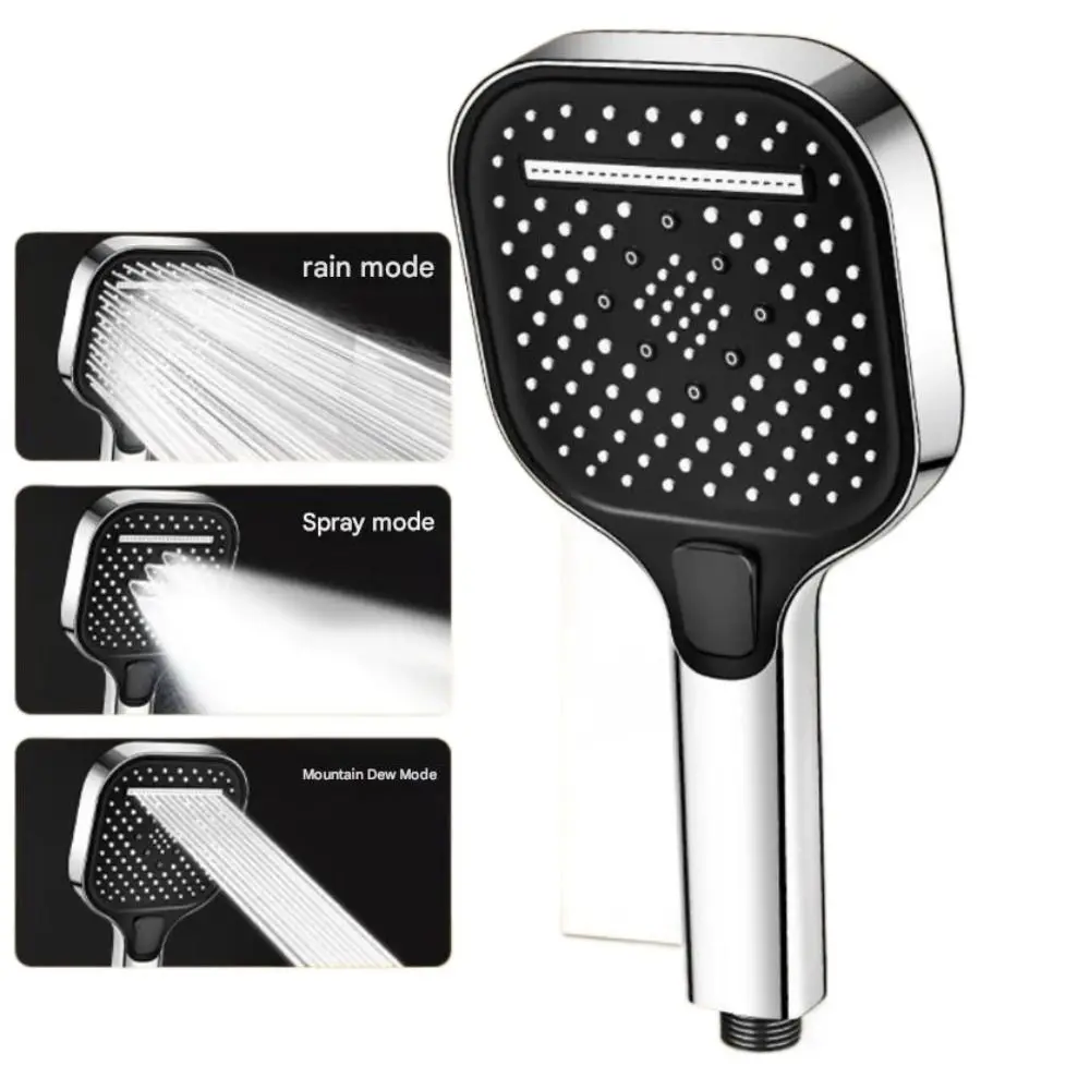 

Large Panel Hand Shower Head Large Flow Rainfall High Pressure Bathroom Accessories With Filter 3 Modes Shower Replacement