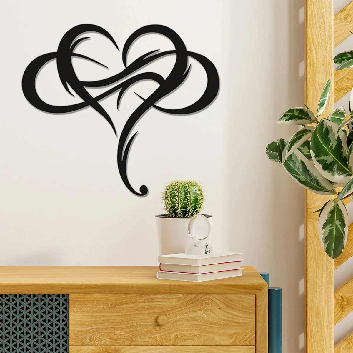 HELLOYOUNG Unique Infinity Heart Metal Home Decor Perfect for Home Wedding Bedroom Living Room Steel Art Geometric Set Cut Out L