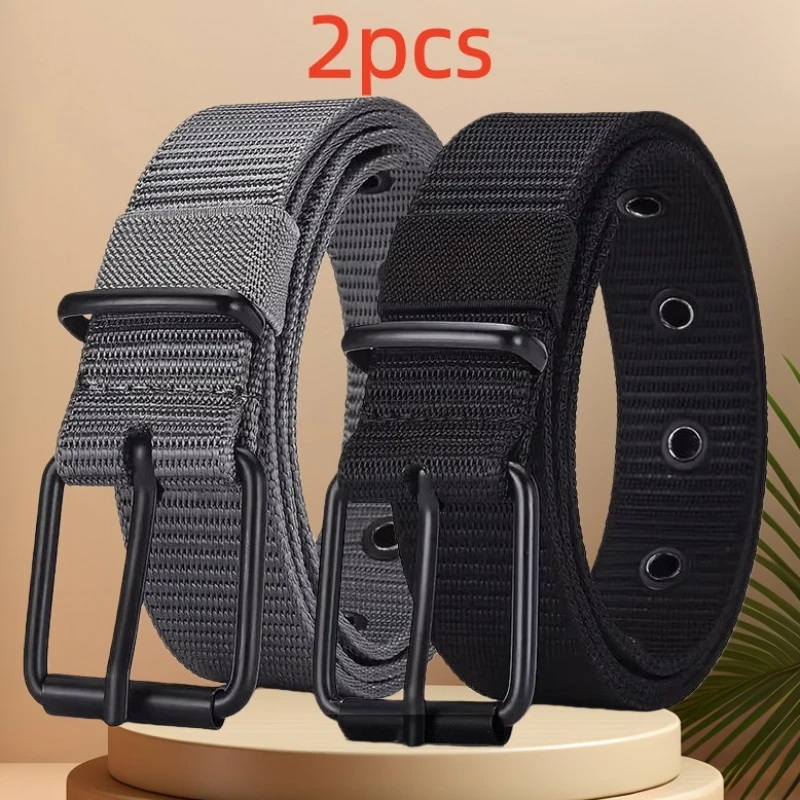 2PC New Men's Super Durable Nylon Belt With Quick Release Buckle Suitable for Daily Workwear Versatile for Both Men and Women ﻿