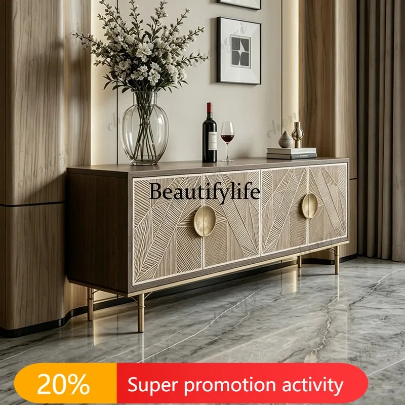 D132 American light luxury art carving dining side cabinet living room multi-functional locker