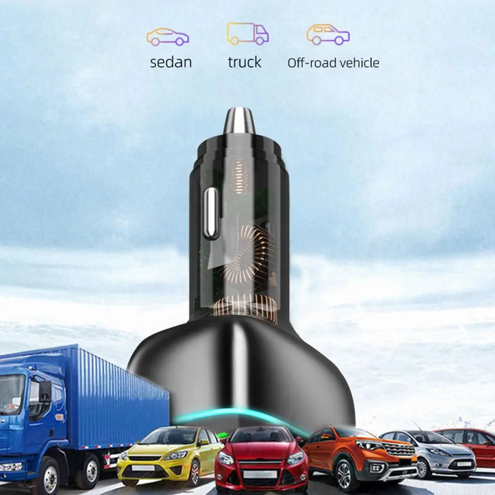 Multiport USB Car Charger Ultra Fast PD Fast Charging Intelligent Digital Display Adopts High Quality Fireproof Material Shell